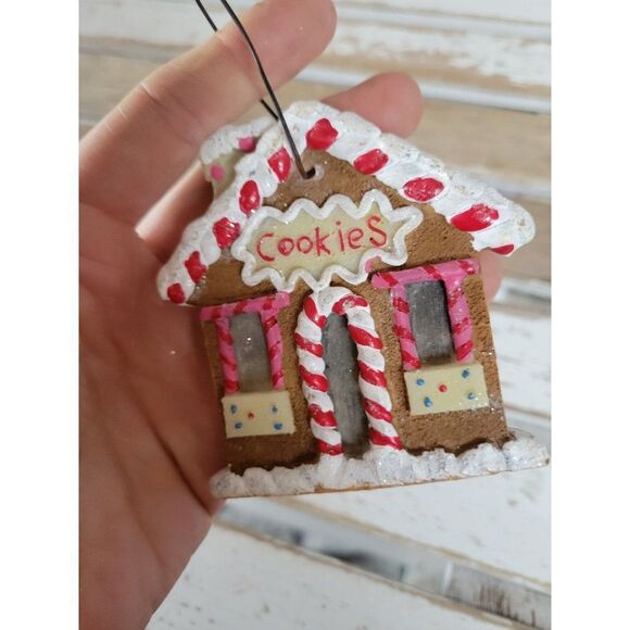 Gingerbread cookie house home ornament vintage Xmas holiday tree - Picture 7 of 8